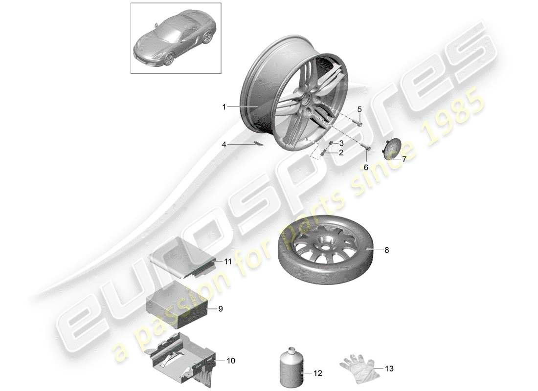 a part diagram from the porsche boxster 981 (2012) parts catalogue