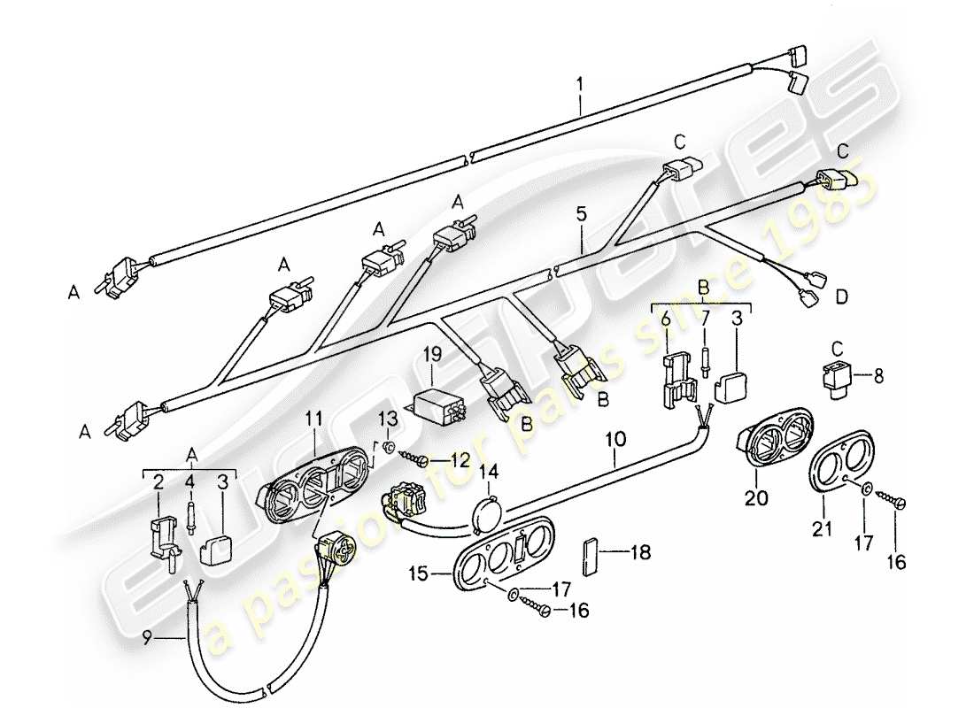 a part diagram from the porsche 959 parts catalogue