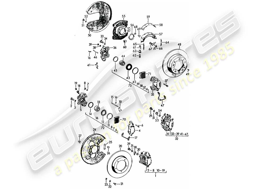 a part diagram from the porsche 356 parts catalogue