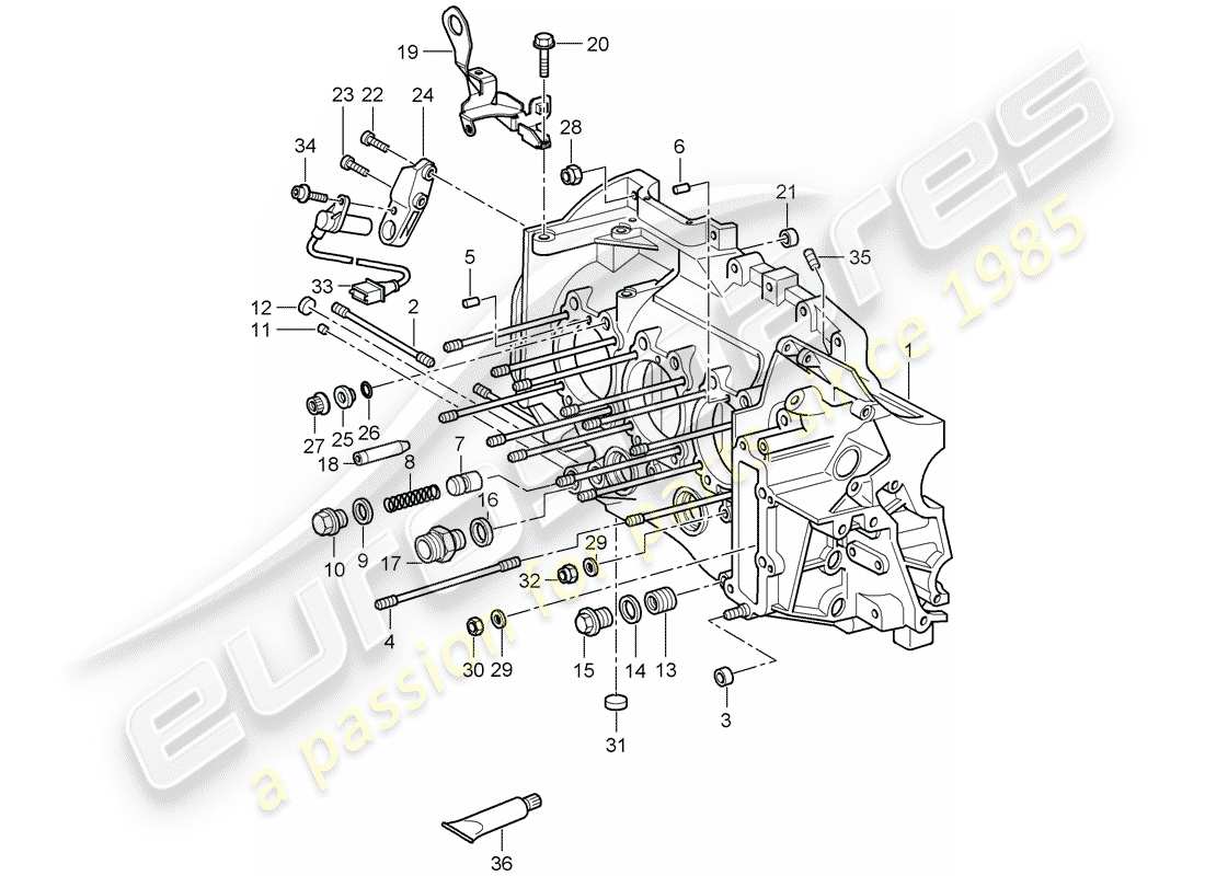 a part diagram from the porsche 997 gt3 (2008) parts catalogue