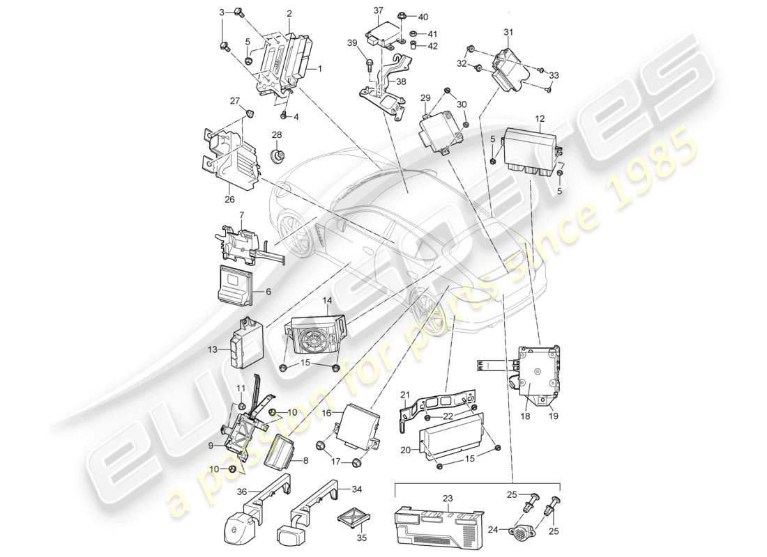 a part diagram from the porsche panamera parts catalogue