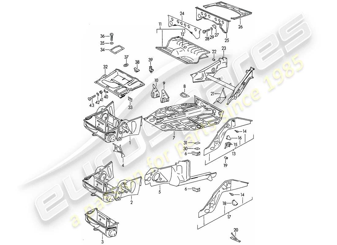 a part diagram from the porsche 356 parts catalogue