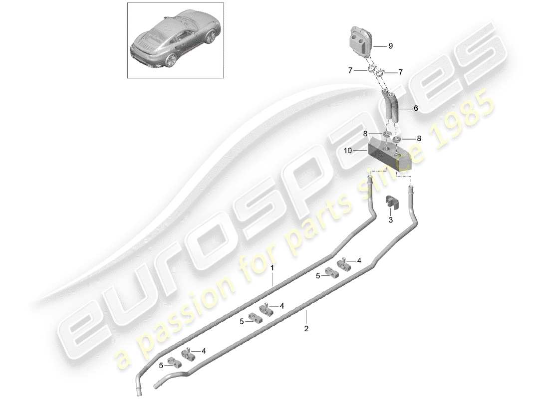 a part diagram from the porsche 991 parts catalogue