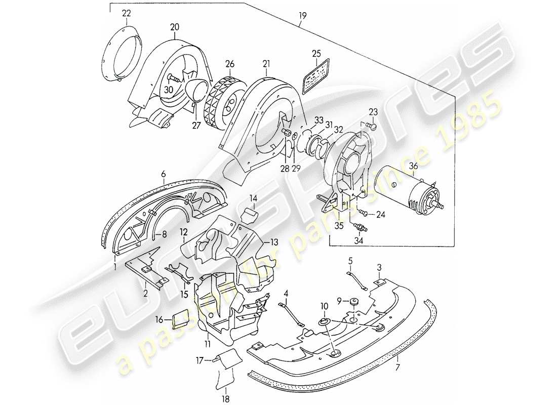 a part diagram from the porsche 356 parts catalogue