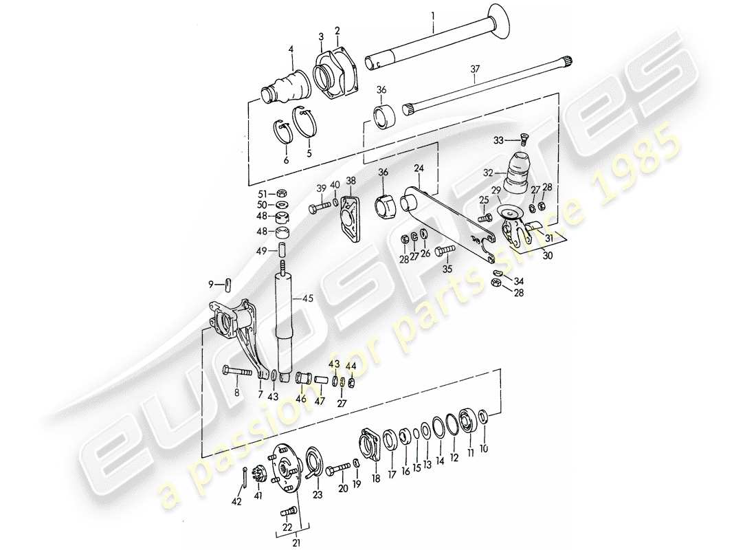 a part diagram from the porsche 356 parts catalogue