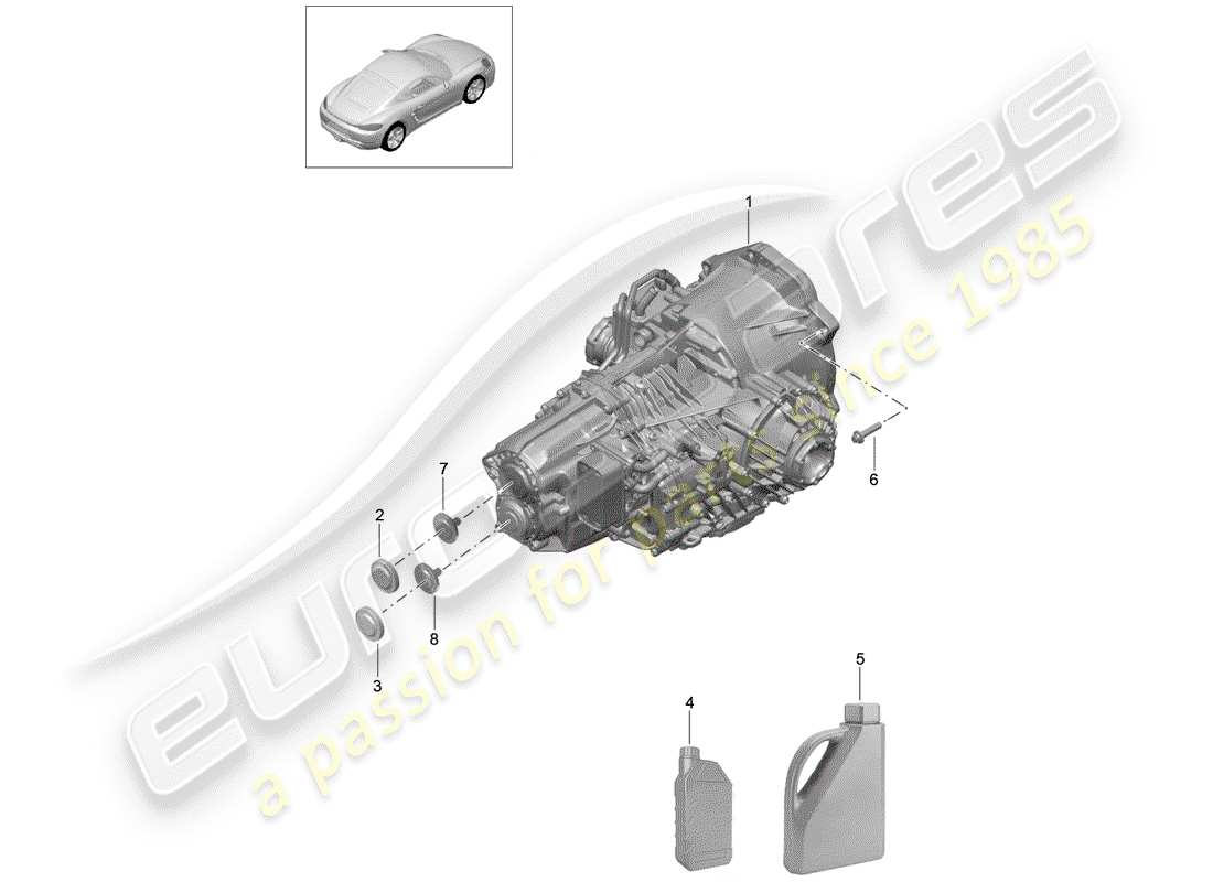 a part diagram from the porsche cayman parts catalogue