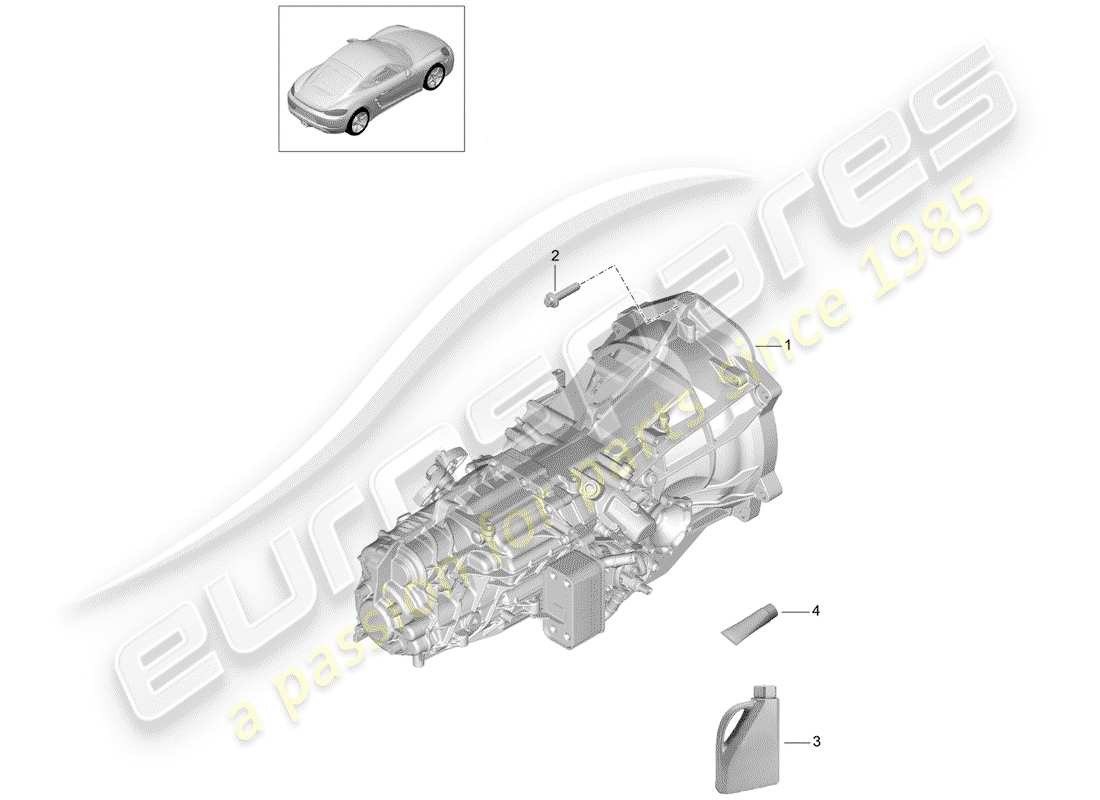 a part diagram from the porsche cayman parts catalogue