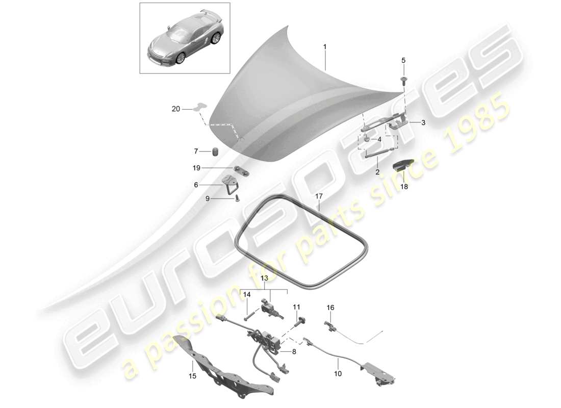 a part diagram from the porsche boxster parts catalogue