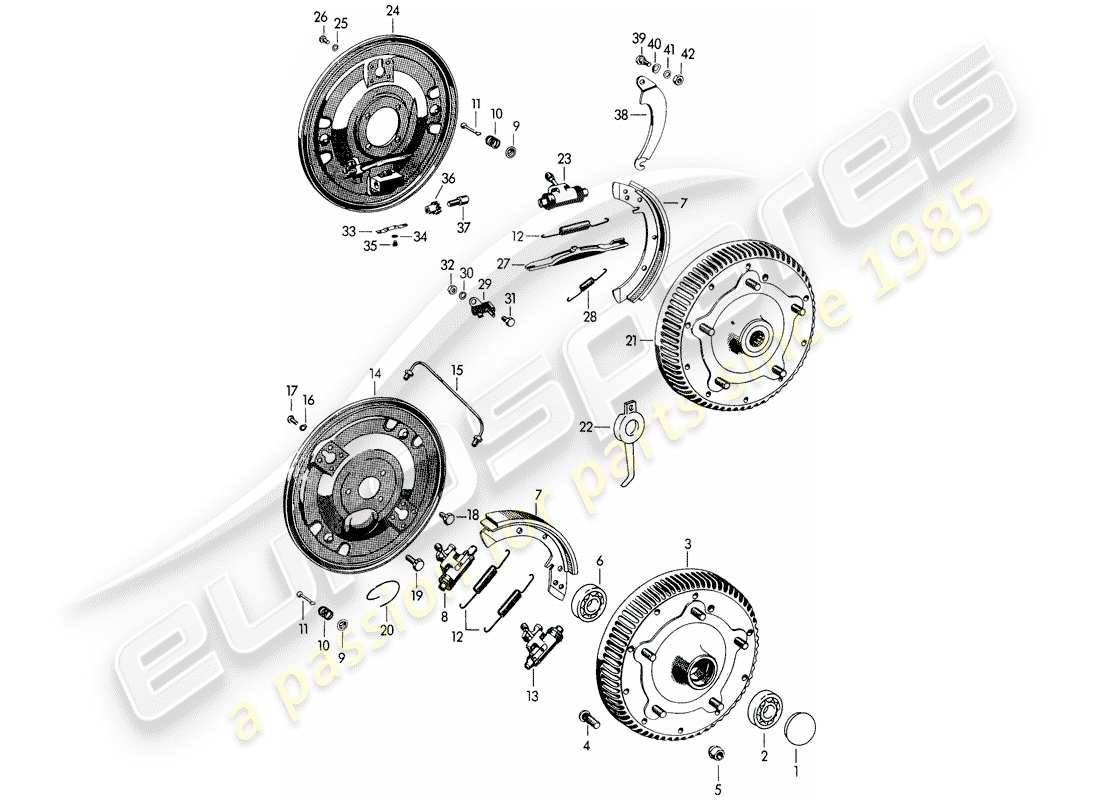 a part diagram from the porsche 356 parts catalogue