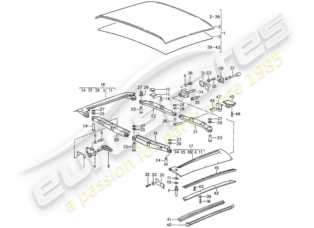 a part diagram from the porsche 964 parts catalogue