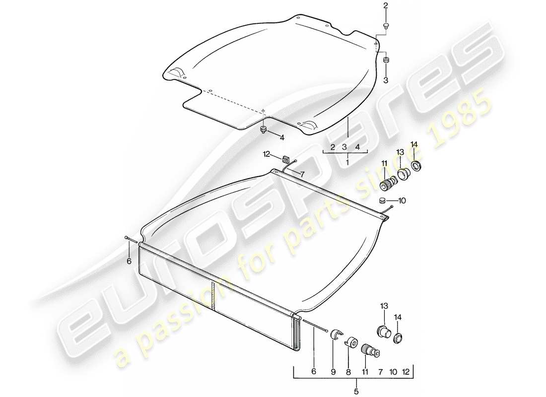 a part diagram from the porsche 928 parts catalogue