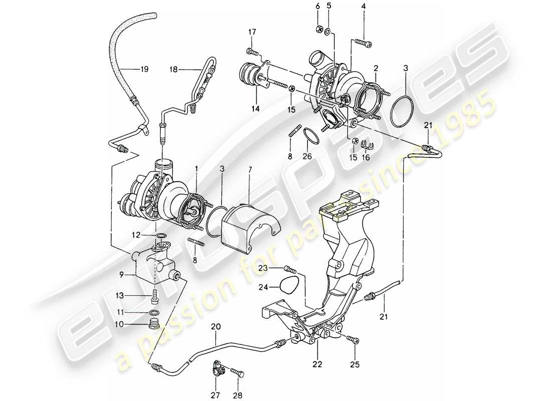 a part diagram from the porsche 993 parts catalogue