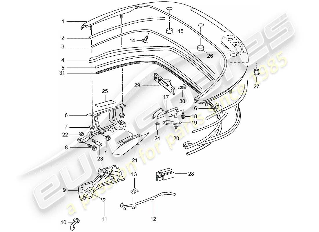 a part diagram from the porsche 996 t/gt2 (2004) parts catalogue