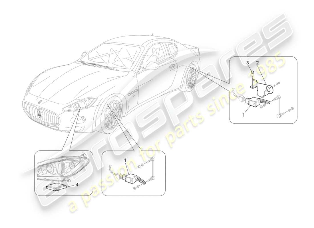 a part diagram from the maserati granturismo (2009) parts catalogue