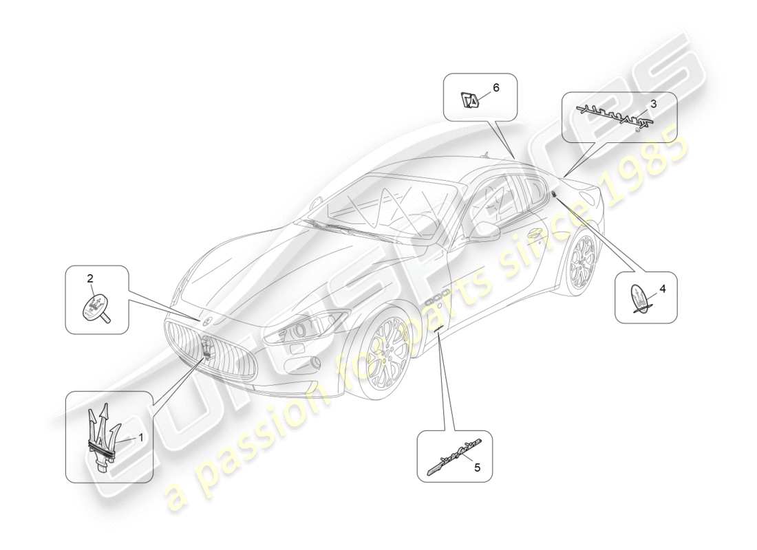 a part diagram from the maserati granturismo (2009) parts catalogue