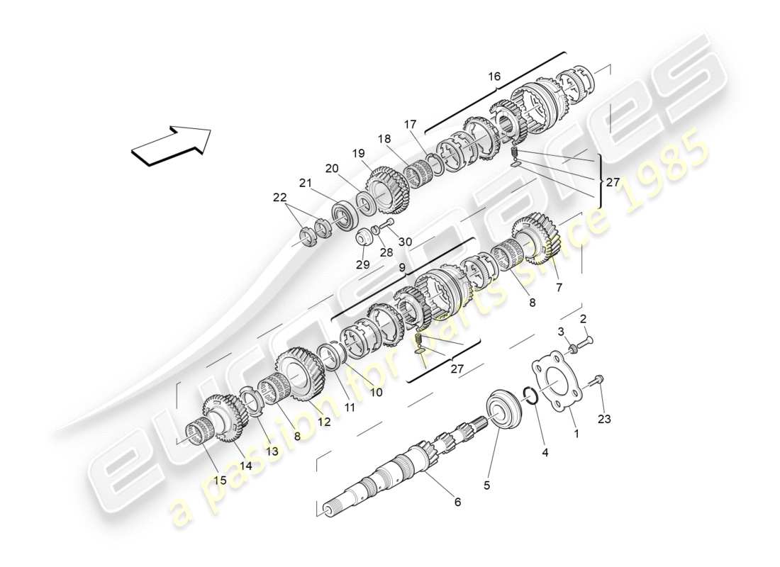 a part diagram from the maserati granturismo (2010) parts catalogue