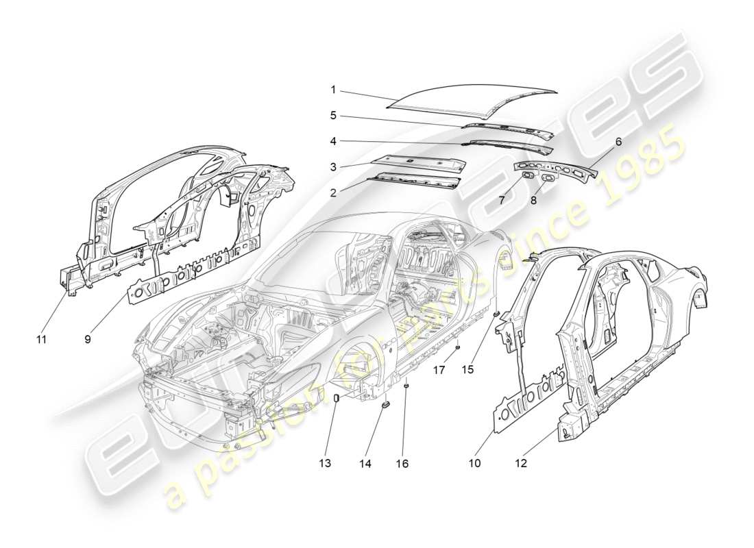 a part diagram from the maserati granturismo (2010) parts catalogue