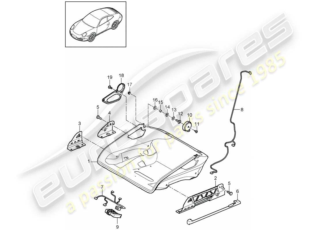 porsche 997 gen. 2 (2011) seat parts diagram