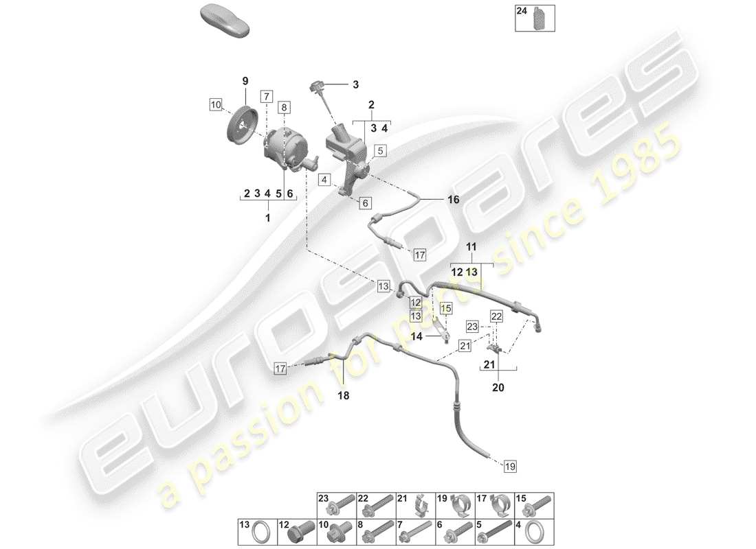 porsche 2020 hydraulic pump parts diagram