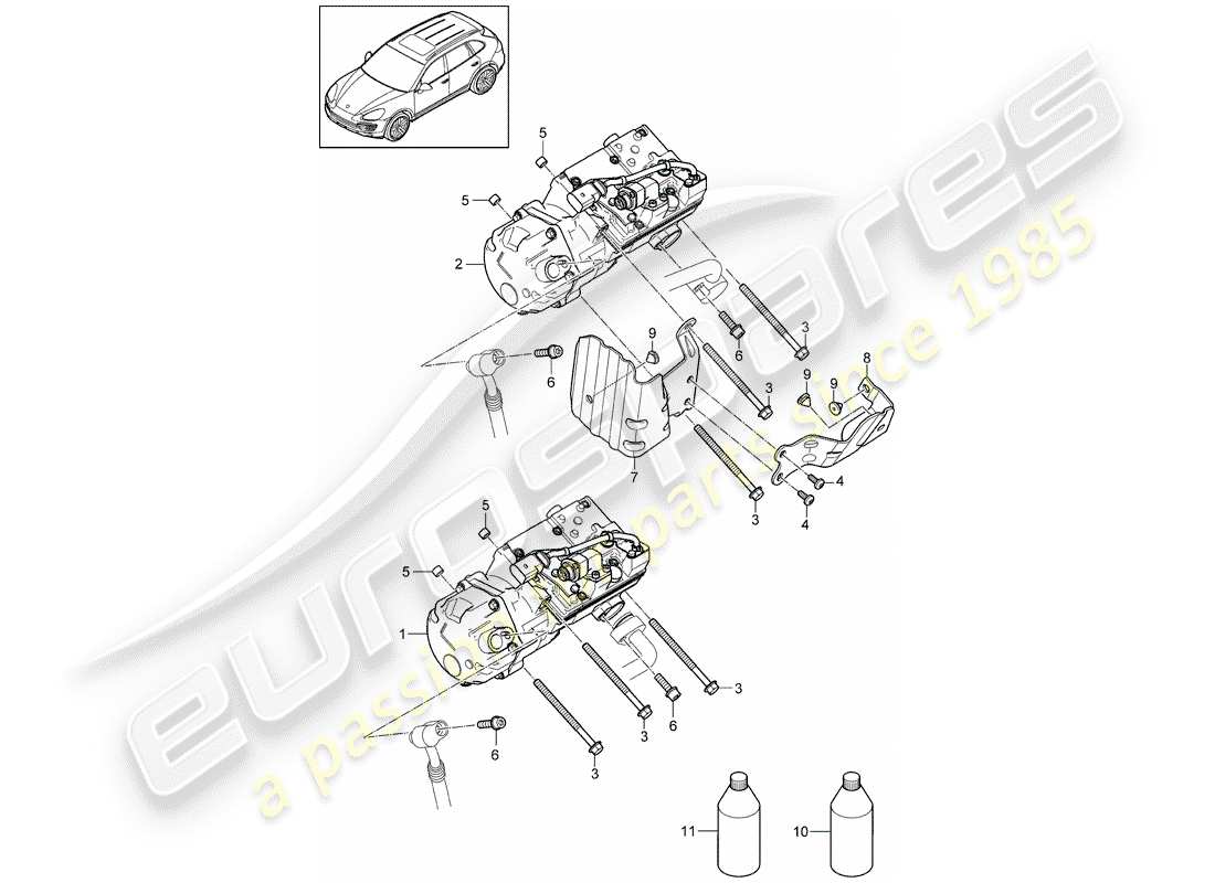 porsche cayenne e2 (2018) compressor part diagram