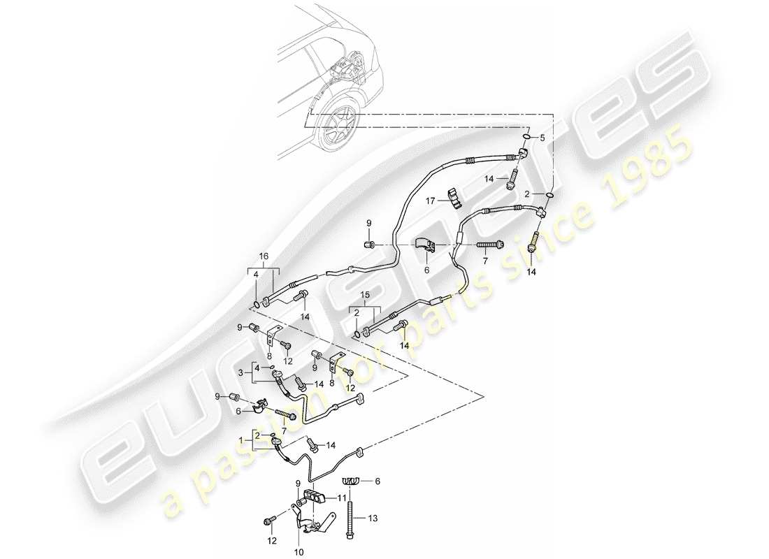 porsche cayenne e2 (2017) refrigerant circuit part diagram