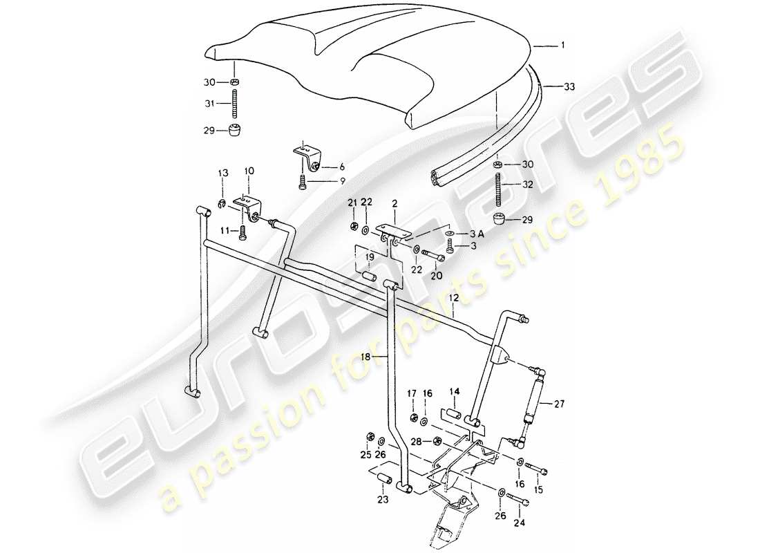 porsche 964 (1990) rear covering part diagram