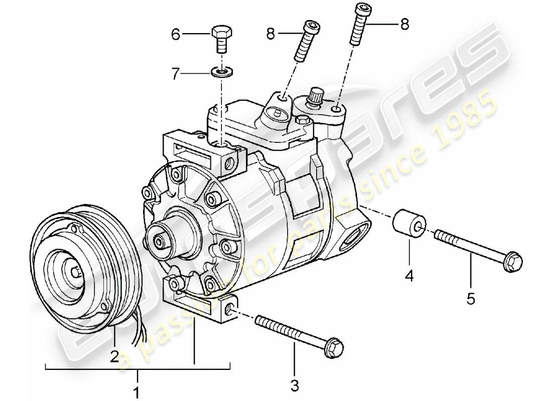 porsche 996 (2004) compressor parts diagram