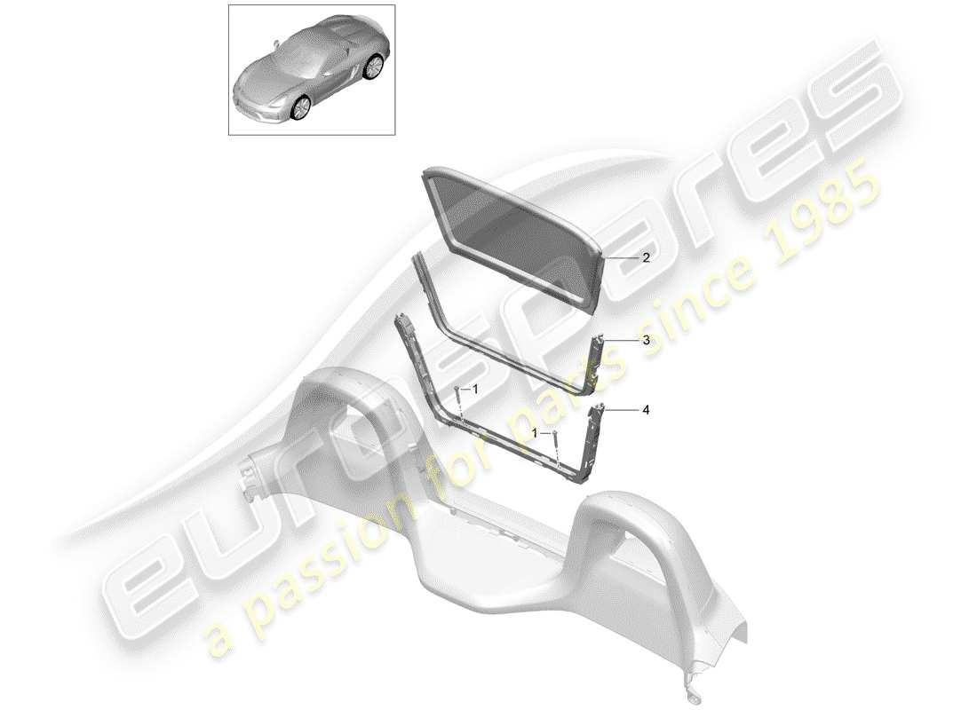 porsche 2016 windscreen parts diagram