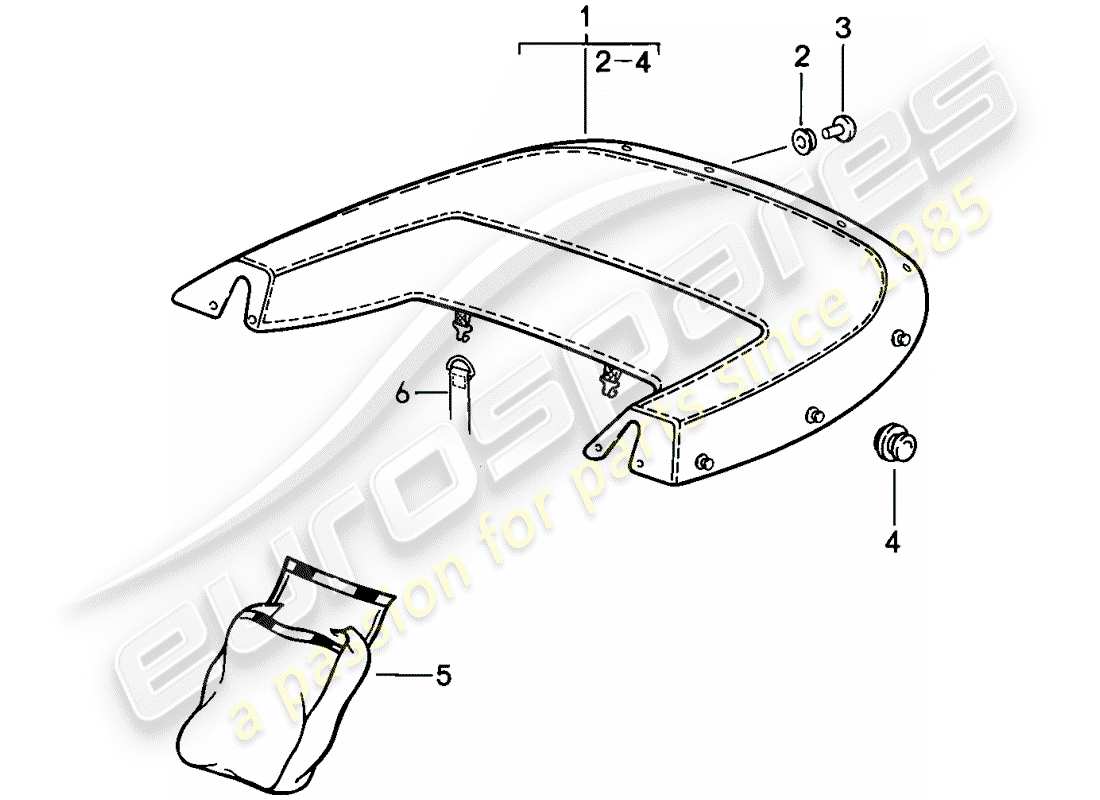 porsche 1989 (911) boot cover parts diagram