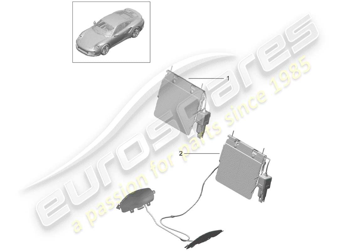 porsche 991 t/gt2rs lumbar support part diagram