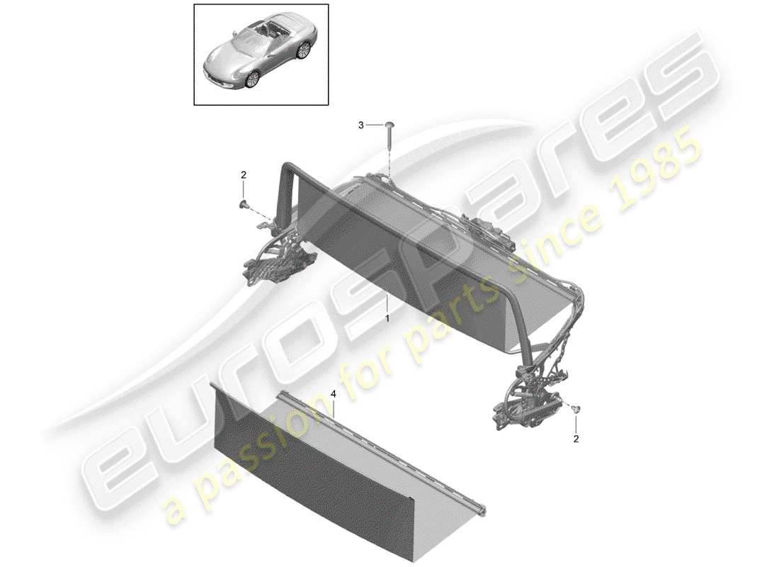 porsche 991 gen. 2 (2020) windscreen part diagram