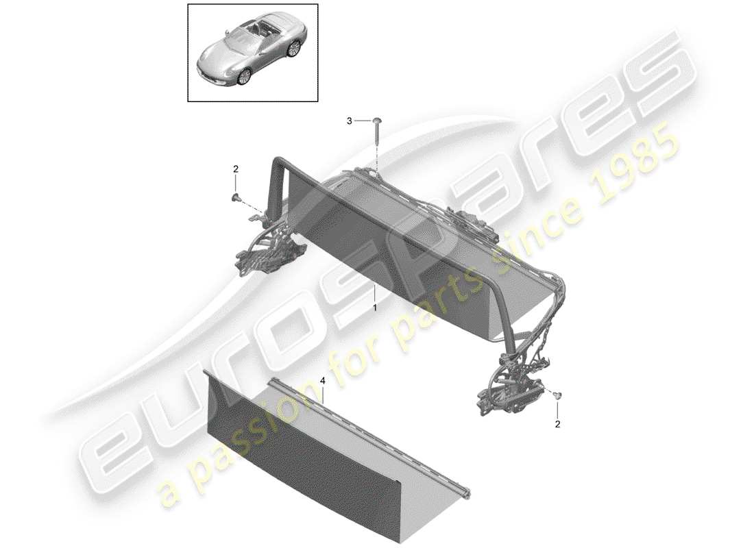 porsche 991 gen. 2 (2019) windscreen part diagram