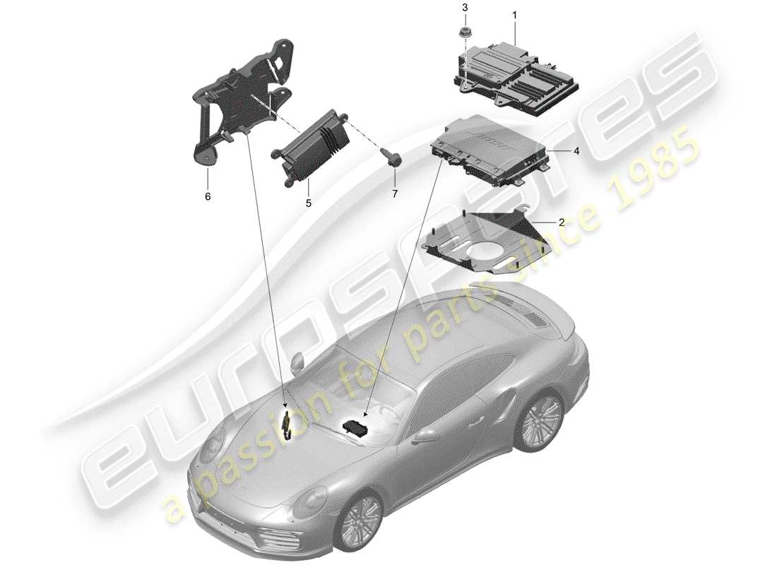 porsche 991 turbo (2019) amplifier part diagram