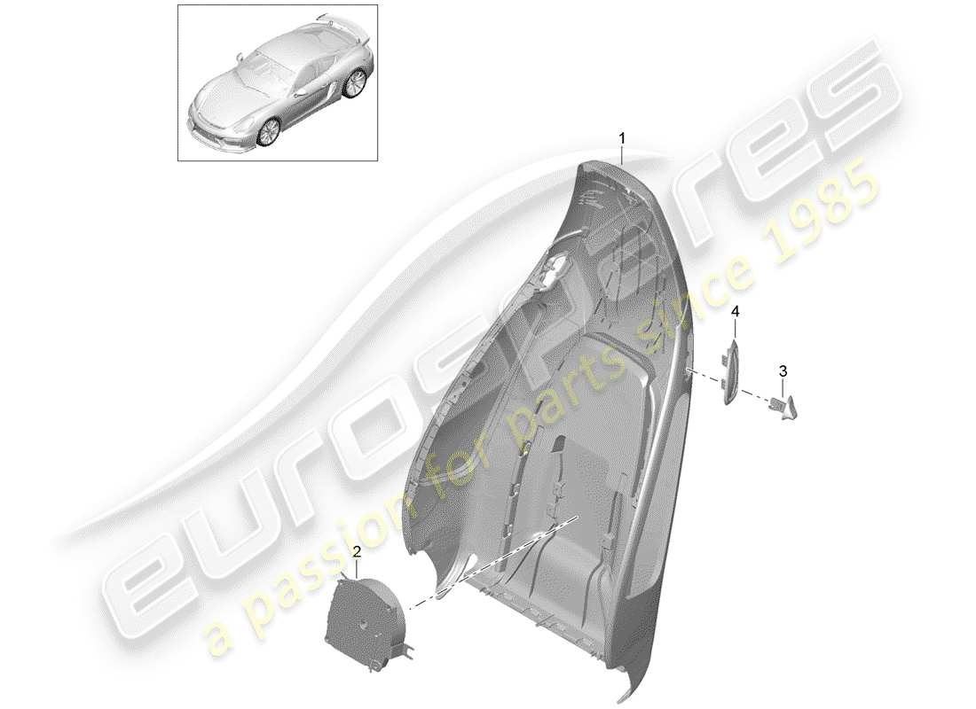 porsche 2016 backrest shell part diagram