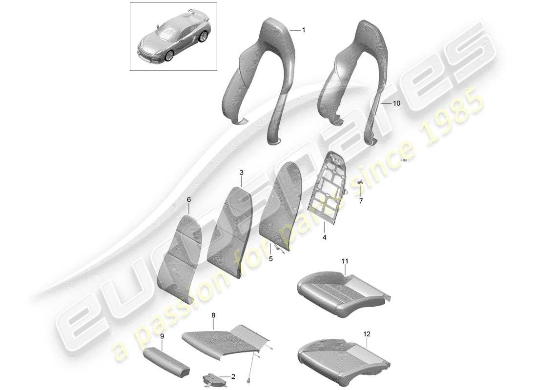 porsche 2016 foam part part diagram