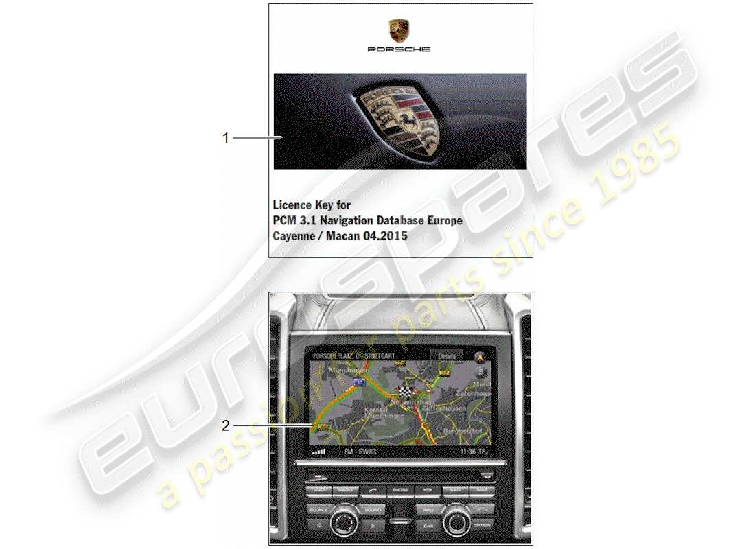 porsche tequipment macan (2016) navigation system part diagram