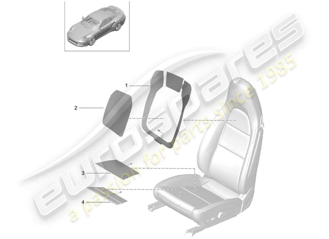 porsche 991 turbo (2014) heater element parts diagram