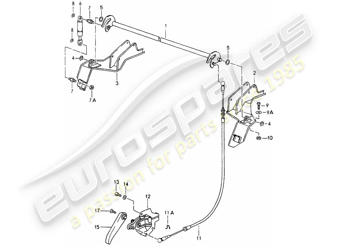 porsche 964 (1990) rear covering - relay shaft - single parts part diagram