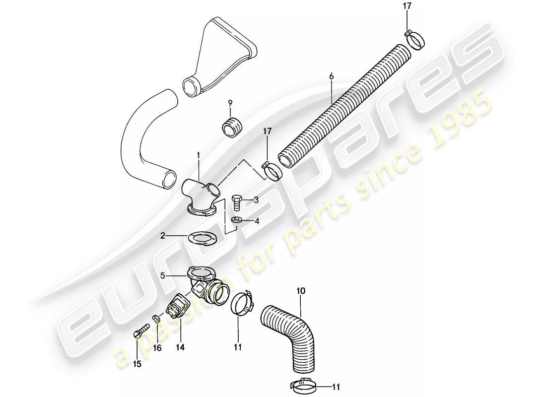 porsche 1989 (911) cooling air duct parts diagram