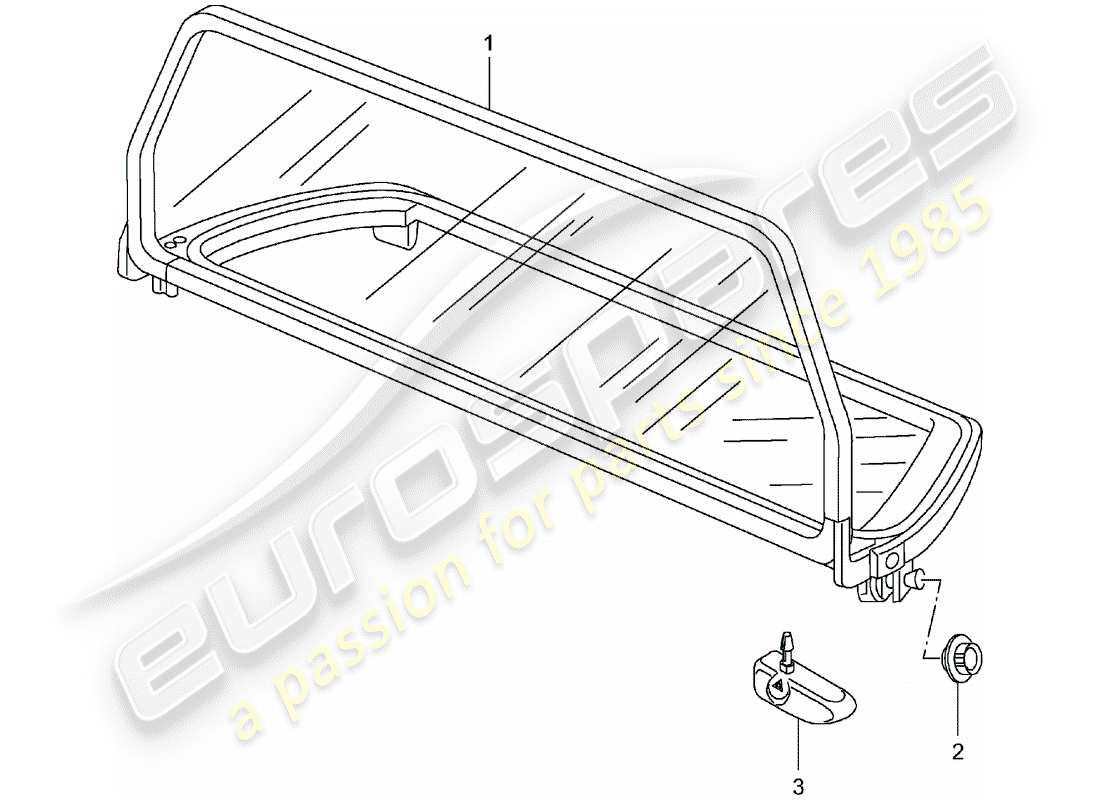 porsche 996 (2000) windscreen part diagram