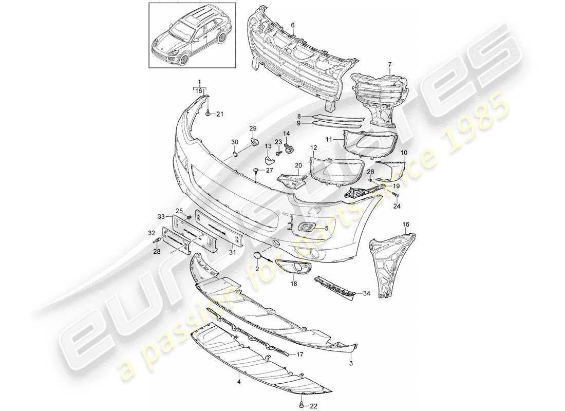 porsche cayenne e2 (2013) lining part diagram