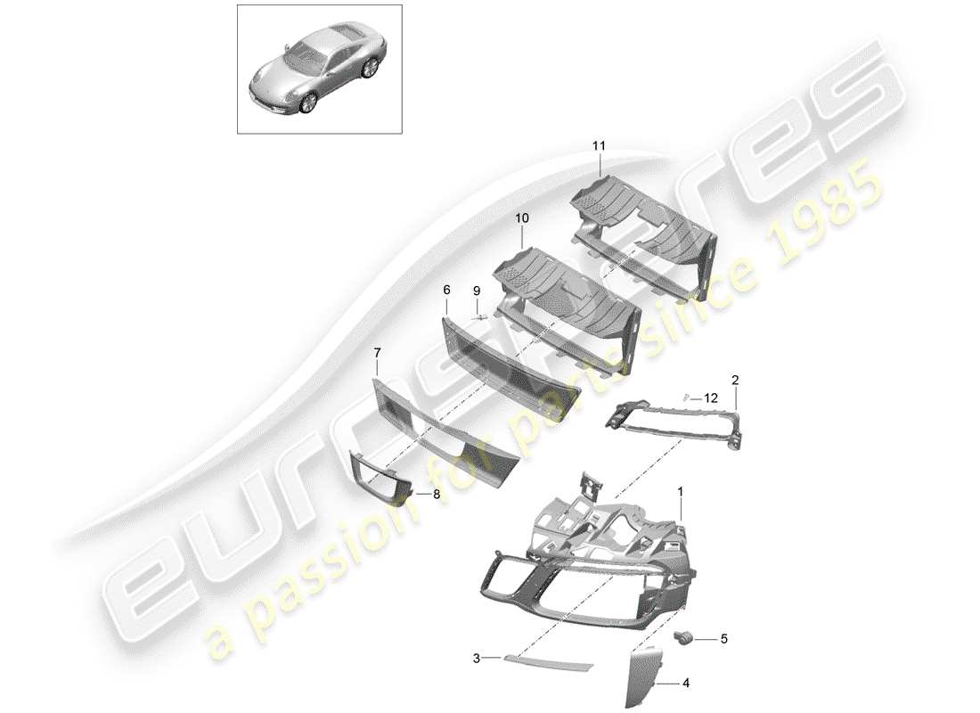 porsche 991 gen. 2 (2019) air duct part diagram