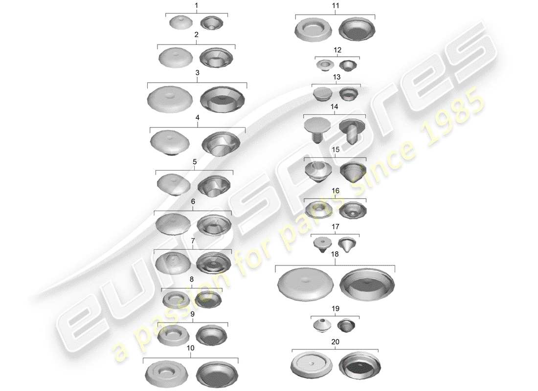 porsche 991r/gt3/rs (2020) plug parts diagram