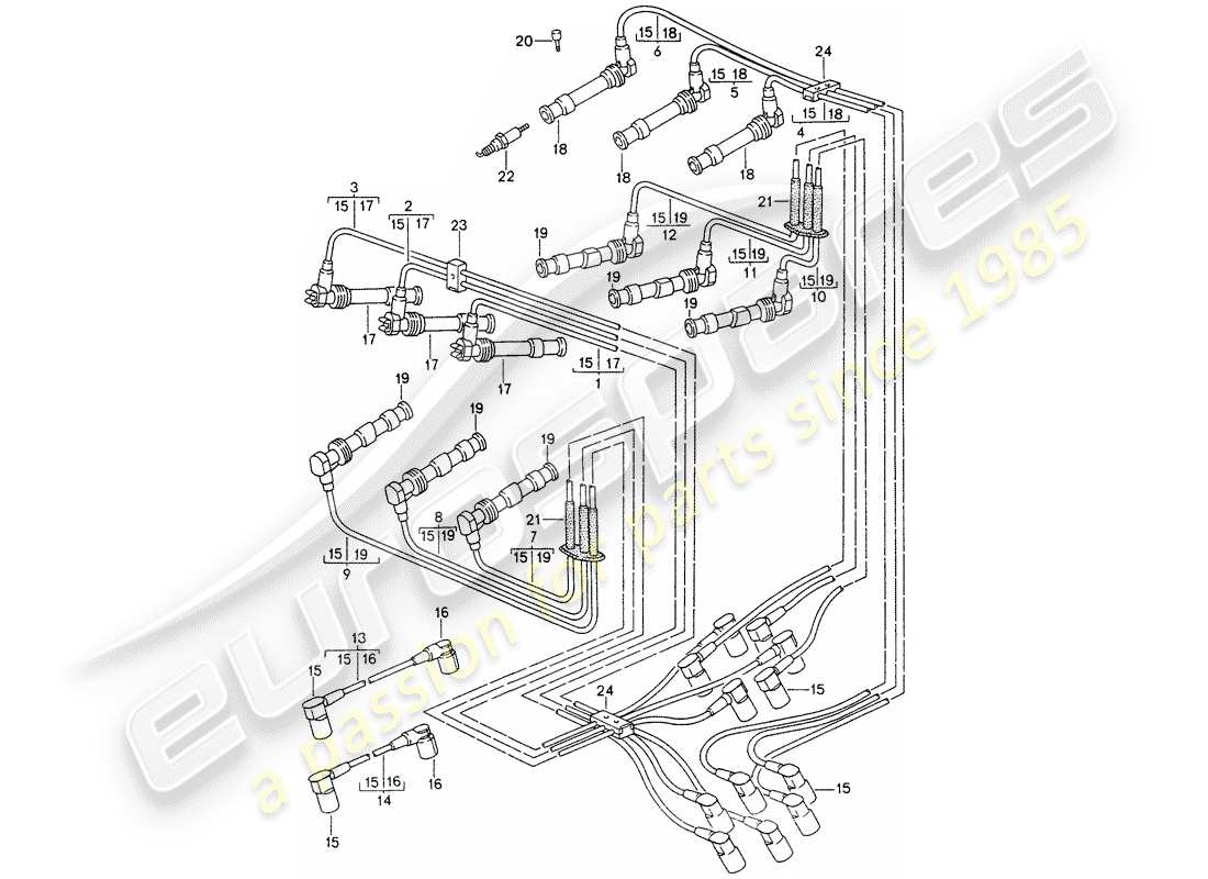 porsche 993 (1996) engine electrics 2 part diagram