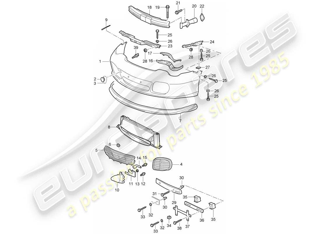 porsche 996 (2004) bumper parts diagram