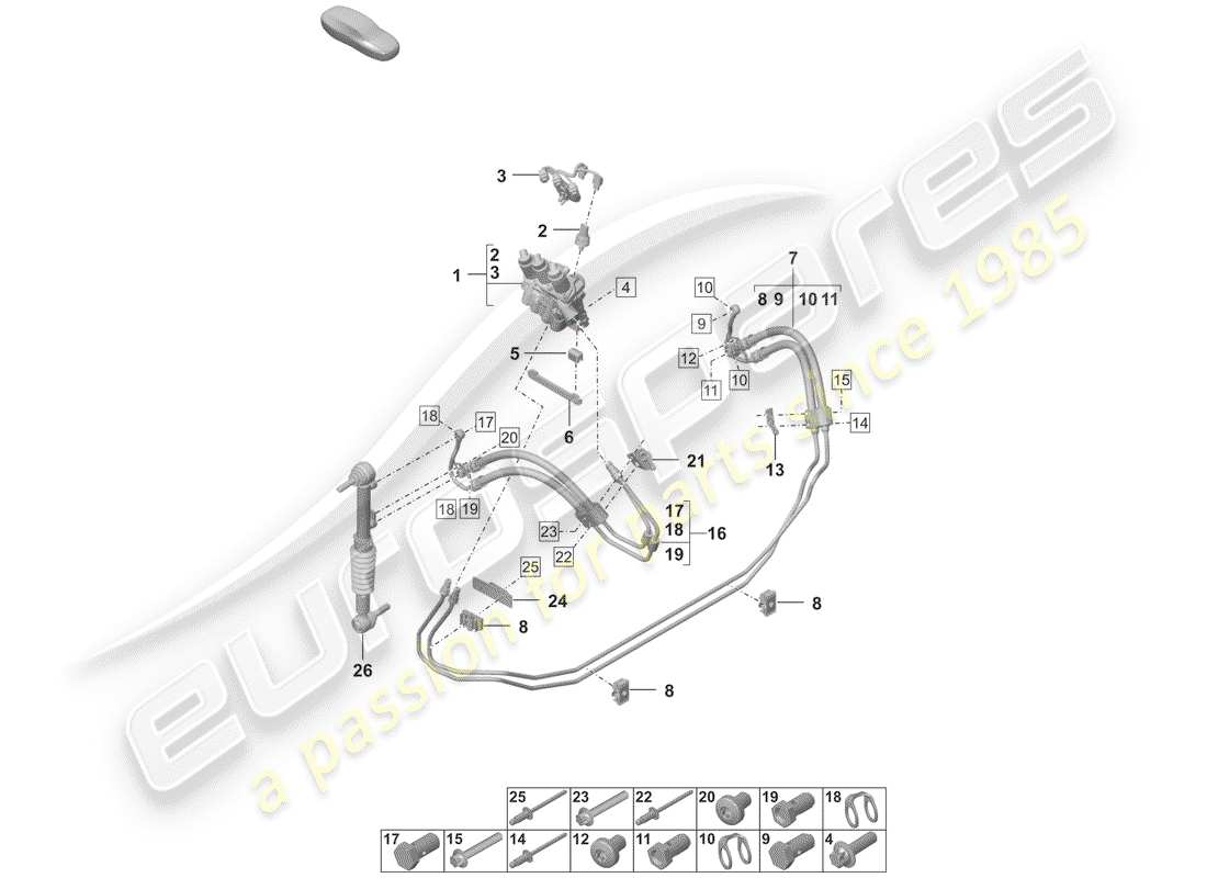 porsche 2019 hydraulic line part diagram