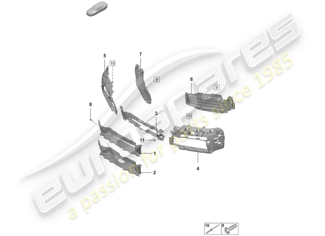 porsche 2020 air duct parts diagram