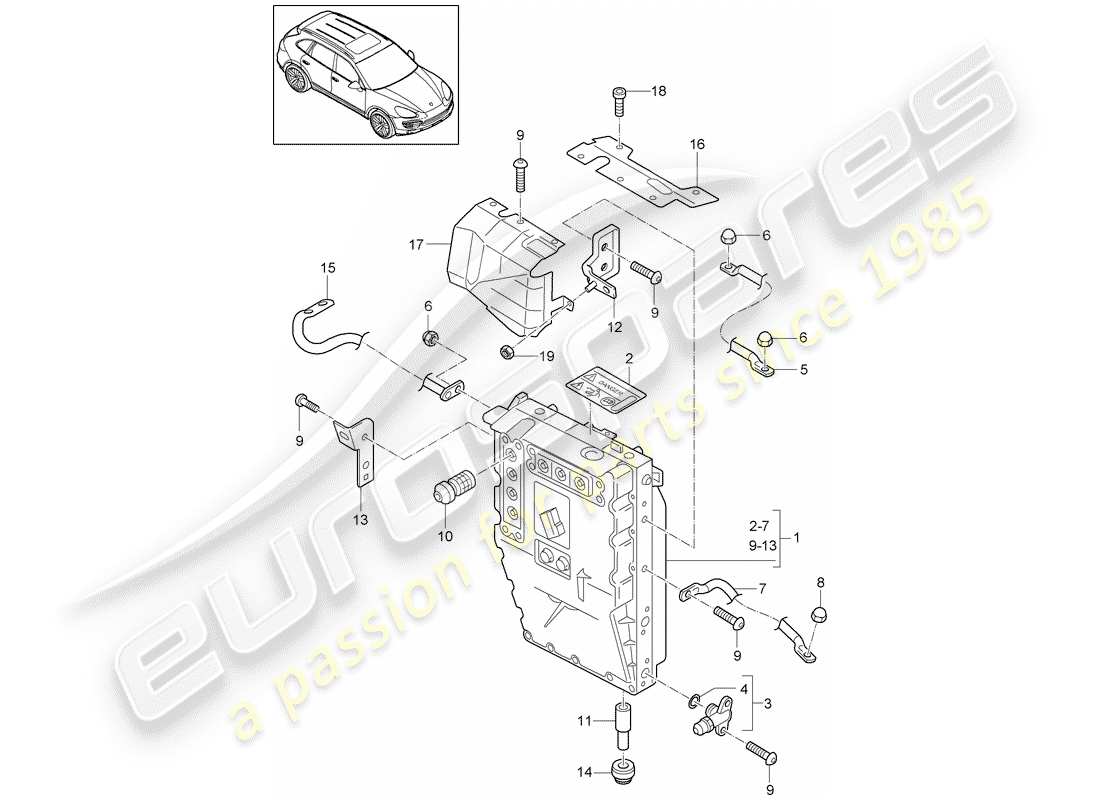 porsche cayenne e2 (2013) hybrid part diagram