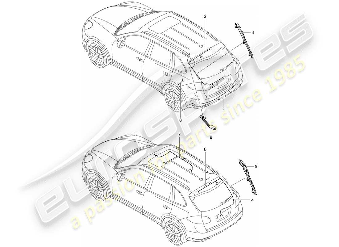 porsche cayenne e2 (2012) wiring harnesses part diagram