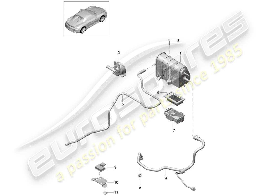 porsche 2016 evaporative emission canister parts diagram